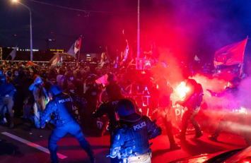 اشتباكات عنيفة في العاصمة السويسرية برن خلال مظاهرة مؤيدة لفلسطين