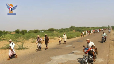 مسير لدفعة من خريجي دورات طوفان الأقصى بمديرية المنصورية بالحديدة