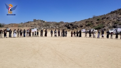 وقفة قبلية بمديرية ردمان في البيضاء ردًا على العدوان على اليمن وانتصارًا لغزة