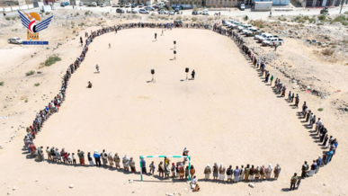 وقفة قبلية لأبناء مدينة البيضاء دعماً لفلسطين والجهوزية لمواجهة العدو الأمريكي