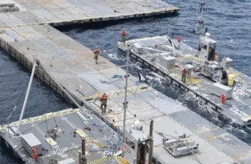  نشر الصور الأولى للميناء العائم الذي تم بناؤه في قطاع غزة بمساحة أكثر من 270 دونم