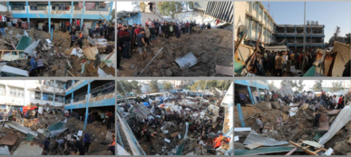 ارتفاع حصيلة شهداء قصف مدرستين في مخيم البريج ومدينة غزة إلى 49