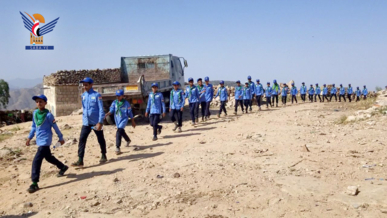 مسير لطلاب مدرسة الشهيد طه المداني الصيفية في مديرية قارة بحجة