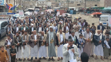 المحويت تشهد 95 مسيرة تأكيدًا على الوفاء لدماء الشهداء وإسناد غزة