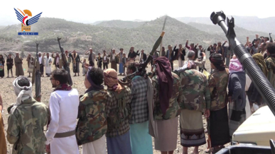 قبائل بني منصور والعذارب بإب تعلن النفير العام نصرة لغزة والتبرؤ من الخونة