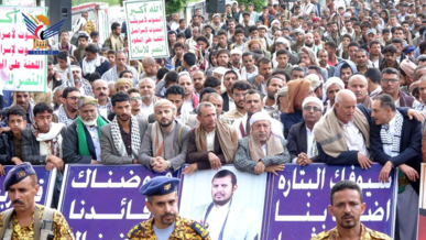  أبناء إب يحتشدون في 60 ساحة في مسيرات "نصرة للأقصى وغزة ..الإسناد مستمر والرد قادم"