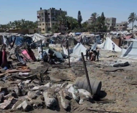 13 شهيدا في مجزرة ارتكبها العدو الإسرائيلي بقصف مدرسة تؤوي نازحين بخان يونس