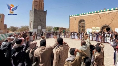 وقفات ومسيرات جماهيرية بمحافظة صنعاء استمرارا لنصرة الشعب الفلسطيني