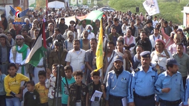 لحج .. مسيرة تحت شعار "ثابتون مع غزة .. ومستمرون في مواجهة المشروع الصهيو أمريكي"