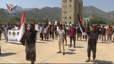 لحج .. عرض لقوات التعبئة بالقبيطة احتفاءً بثورة 21 سبتمبر وتضامناً مع فلسطين