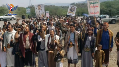  مسيرات جماهيرية بريمة تأكيدا على موقف اليمن الثابت في نصرة الشعب الفلسطيني