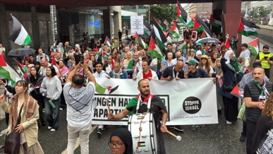 مظاهرة في ستوكهولم احتجاجاً على جرائم الكيان الإسرائيلي في غزة