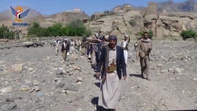  صنعاء .. مسيران راجلان بمديرية الحصن بذكرى "طوفان الأقصى"