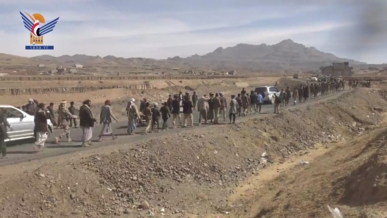 صنعاء .. مسيران راجلان لخريجي دورات "طوفان الأقصى" بمديرية بني حشيش