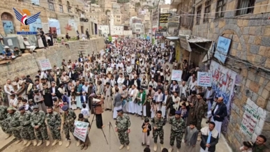 المحويت .. 96 مسيرة تأكيدًا على ثبات الموقف المساند لفلسطين ولبنان وإيران