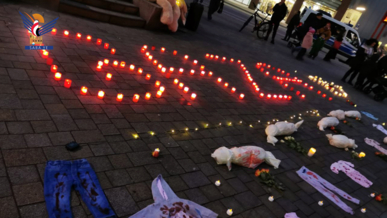 مسيرة ليلية بالشموع في مدينة هامبورغ الألمانية بمشاركة الجاليتين الفلسطينية واليمنية