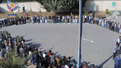 وزارة الكهرباء والمياه تنظم وقفة احتجاجية تنديدًا بالإساءة الأمريكية للقرآن الكريم