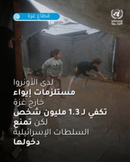 الأونروا تؤكد ضرورة استمرار تدفق المساعدات الإنسانية إلى قطاع غزة