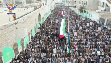 أبناء حجة يحتشدون في 215 ساحة بمسيرات "على الوعد مع غزة.. ضد التهجير وضد كل المؤامرات"