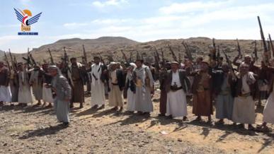 وقفة في بني بهلول بمحافظة صنعاء دعماً للشعب الفلسطيني وإعلان وثيقة الشرف القبلي  