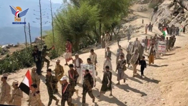 مسير وتطبيق قتالي لخريجي دورات "طوفان الأقصى" في وشحة بحجة