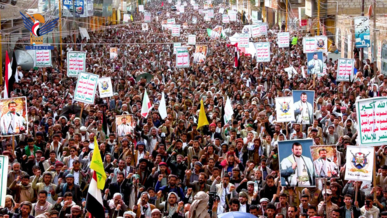 مسيرات جماهيرية حاشدة في 46 ساحة بذمار نصرة للشعبين الفلسطيني والإيراني