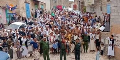  المحويت .. 28 مسيرة ووقفة تحت شعار" مع غزة .. جبهات الاسناد ثبات وجهاد"