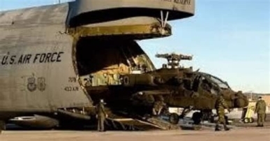 اعلام العدو :قطار جوي أمريكي يحمل أكبر شحنة أسلحة تصل للكيان المحتل