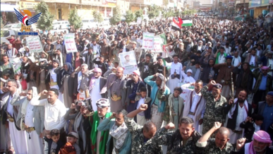 مسيرات حاشدة في الضالع نصرة لفلسطين وتأكيدا على الجهوزية للجولة القادمة