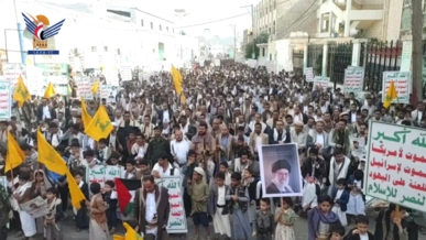 مسيرات حاشدة في حجة تأكيدًا على وحدة الساحات المحور في مواجهة الطغيان