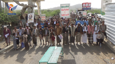 مسيرتان ووقفة قبلية في مديرية القبيطة بلحج نصرةً لغزة