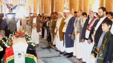 تشييع جثامين عدد من شهداء الوطن والقوات المسلحة بصنعاء