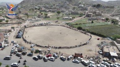  لقاء قبلي مسلح بمديريات المربع الشرقي في تعز دعماً لغزة