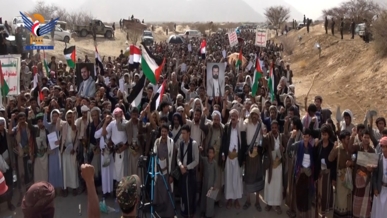 مسيرات حاشدة بمأرب نصرة لغزة وتأكيدا على الجهوزية لمواجهة العدوان