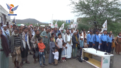  لحج.. مسيرة بمديرية القبيطة تأييدا لمحور المقاومة في الرد على جرائم العدو الصهيوني