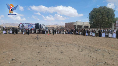 وقفة قبلية بمديرية صباح في البيضاء ردًا على العدوان على اليمن وانتصارًا لغزة