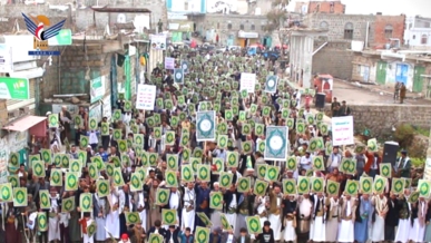 ريمة.. أكثر من 100 مسيرة تأكيدا على الاستنفار لنصرة القرآن الكريم وفلسطين