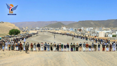 وقفة قبلية بسنحان لإعلان الجهوزية لمواجهة العدوان الأمريكي