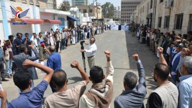 ​وقفة لهيئة المواصفات تضامنًا مع غزة وتنديدًا بمجازر الابادة