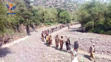 مسير راجل ووقفة تضامنية مع غزة بالحيمة الداخلية في محافظة صنعاء