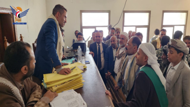 رئيس محكمة استئناف إب يتفقد سير العمل بمحكمة يريم 