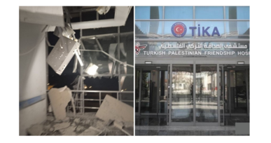 في مشهد دموي: العدو ينسف مستشفى "الصداقة" الخاص بمرضى السرطان في غزة