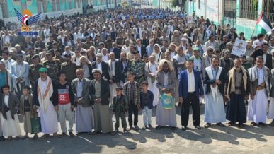 حجة.. مسيرات في عدد من المديريات وفاءا لدماء الشهداء وتأكيدا على الجهوزية حجة.. مسيرات في عدد من المديريات وفاءا لدماء الشهداء وتأكيدا على الجهوزية