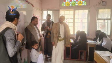 الرازحي والمحطوري يطَّلعان على سير ورشة إرشادية وتطبيق عملي بمدرسة القديمي الثانوية