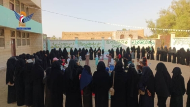 وقفات للهيئة النسائية في الجوف بالعيد الـ11 لثورة 21 سبتمبر وتضامنا مع غزة