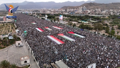 العاصمة صنعاء تشهد خروجا مليونيا في مسيرة "جهاد وثبات واستبسال.. لن نترك غزة"
