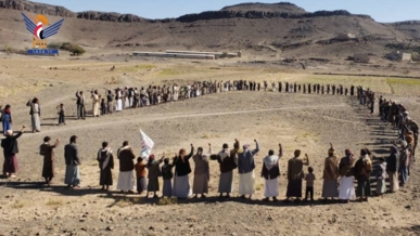 وقفتان لقبائل المعازيب سدم وادي مرحب ونهد بمديرية جحانة إعلانا للجهوزية