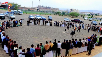 وزارة الشباب تنظم وقفة تضامنية مع الشعب الفلسطيني وتفويضا لقائد الثورة