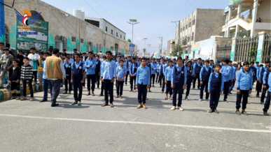 مسيرات طلابية في عدد من مديريات حجة نصرة لغزة