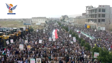  124 مسيرة حاشدة في عمران تؤكد استمرار الجهاد والثبات والاستنفار مع غزة حتى النصر